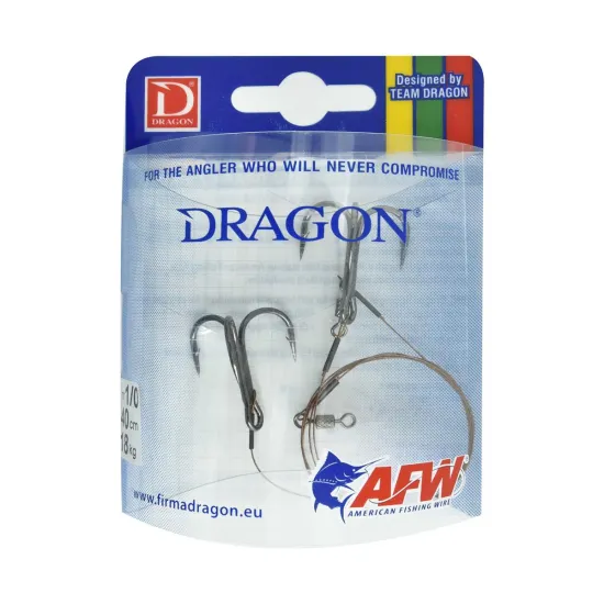 Przypon spinningowy Dragon z kotwicą rozmiar 1/0 40cm 18kg 2 sztuki