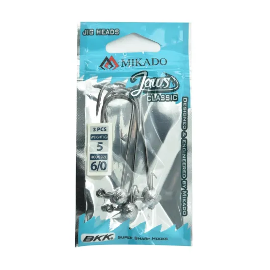 Główka jigowa spinningowa Mikado Jaws Classic rozmiar 6/0 5g 3 sztuki