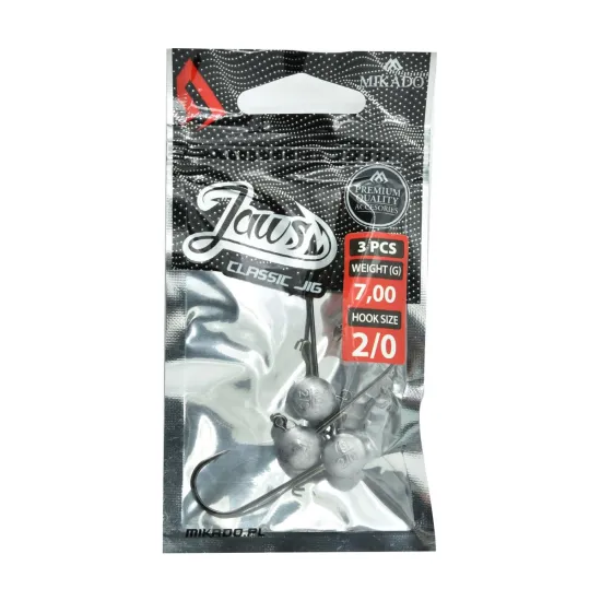 Główka jigowa spinningowa Mikado Jaws Classic rozmiar 2/0 7g 3 sztuki