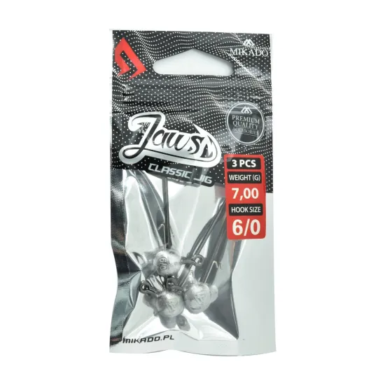 Główka jigowa spinningowa Mikado Jaws Classic rozmiar 6/0 7g 3 sztuki