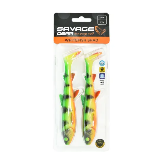 Przynęta ripper Savage Gear 3D Whitefish Shad 15cm/27g firetiger 2 sztuki