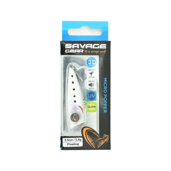 Wobler powierzchniowy Savage Gear Micro Popper 5,5cm/5,4g snowwhite