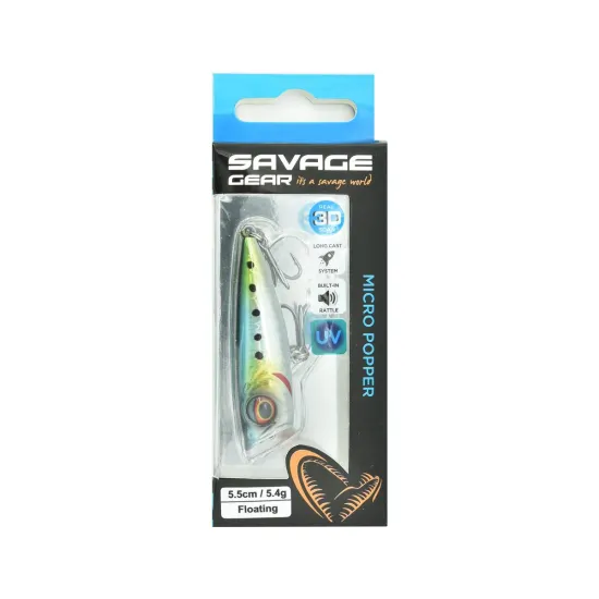 Wobler powierzchniowy Savage Gear Micro Popper 5,5cm/5,4g sardine holo