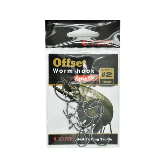 Haki spinningowe, offsetowe Expert Offset Worm 1205 nr 2 10 sztuk