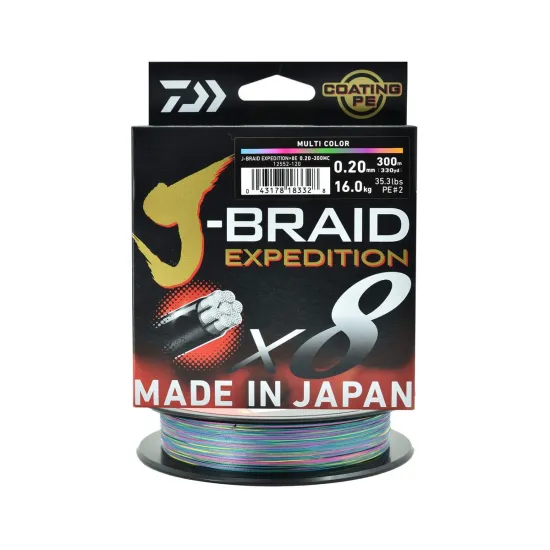 Plecionka spinningowa Daiwa J-Braid Expedition X8E 0.20mm 300m kolor multi