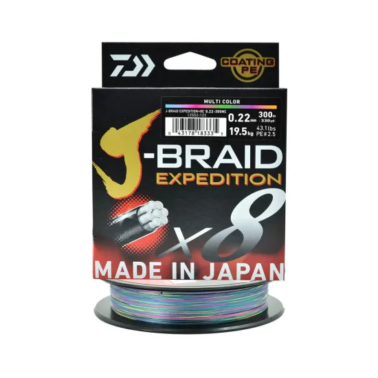 Plecionka spinningowa Daiwa J-Braid Expedition X8E 0.22mm 300m kolor multi