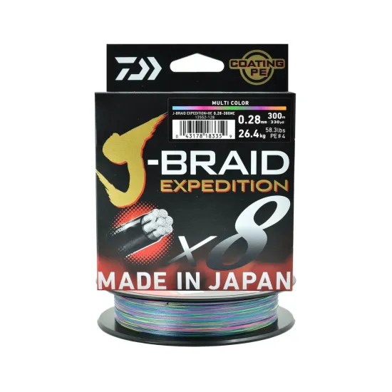 Plecionka spinningowa Daiwa J-Braid Expedition X8E 0.28mm 300m kolor multi