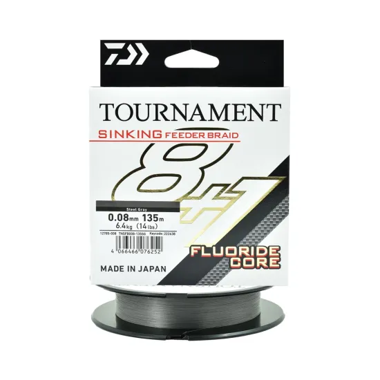 Plecionka feederowa Daiwa Tournament Sinking Feeder Braid 0.08mm 135m szara