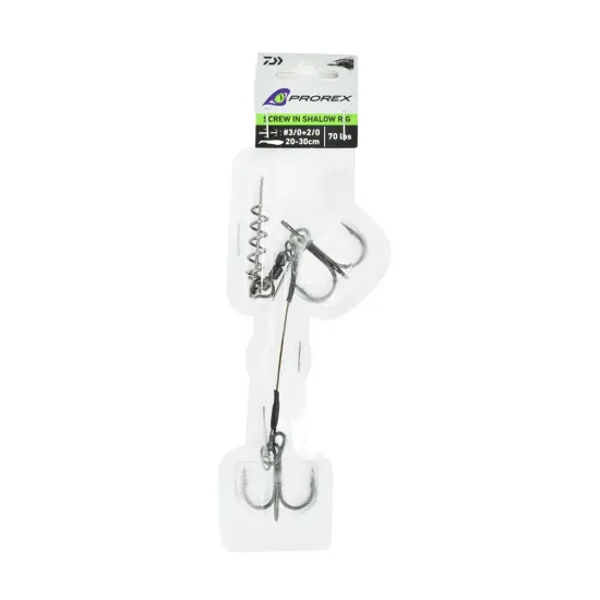 Dozbrojka Daiwa Prorex Screw-In Shallow Rig 3/0+2/0 70lb 20-30cm