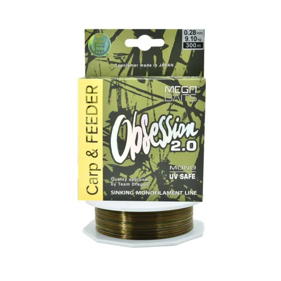 Żyłka karpiowa, feederowa MegaBAITS Obsession 2.0 Carp & Feeder 0.28mm 300m