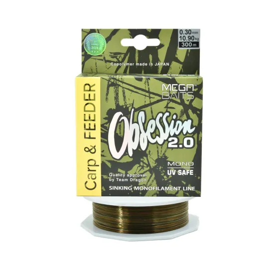 Żyłka karpiowa, feederowa MegaBAITS Obsession 2.0 Carp & Feeder 0.30mm 300m