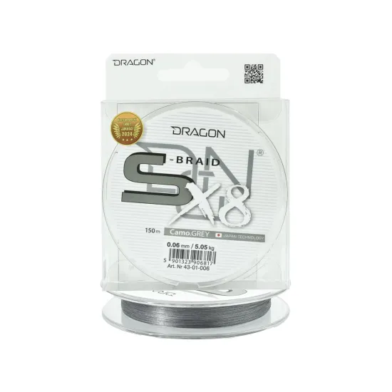 Plecionka spinningowa Dragon S-Braid X8 0.06mm 150m camo grey