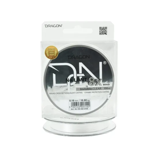 Plecionka spinningowa Dragon No Limit 8X-Braid 0.18mm 150m invisible clear
