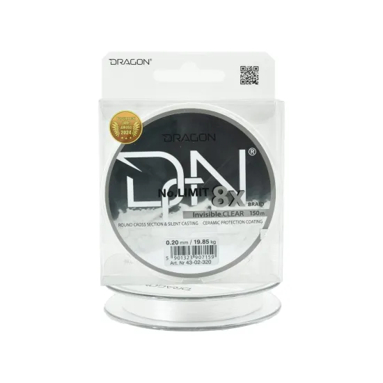 Plecionka spinningowa Dragon No Limit 8X-Braid 0.20mm 150m invisible clear