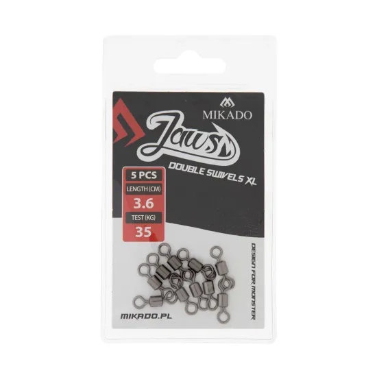 Krętlik wędkarski podwójny Mikado Jaws Double 35kg 3,6cm 5 sztuk