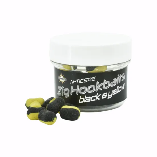 Pellet haczykowy pływający N-Ticers Zig Hookbaits Black & Yellow 12x6mm Dynamite Baits