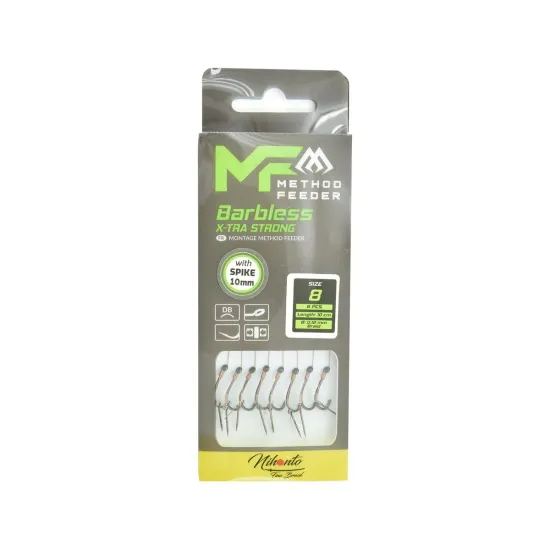 Haczyki z przyponem (z plecionki) Mikado Method Feeder z igłą rozmiar 8 8 sztuk