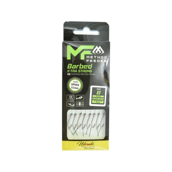Haczyki z przyponem (z plecionki) Mikado Method Feeder z igłą rozmiar 6 8 sztuk