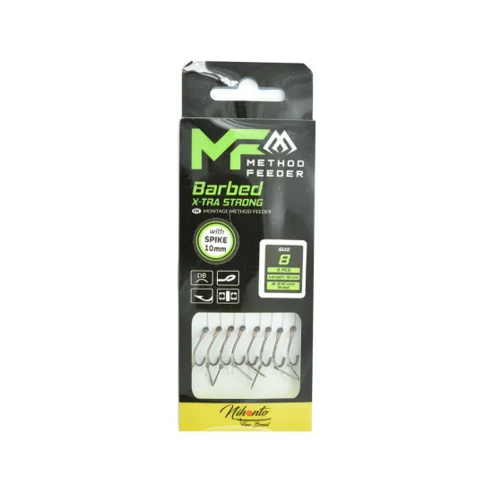 Haczyki z przyponem (z plecionki) Mikado Method Feeder z igłą rozmiar 8 8 sztuk