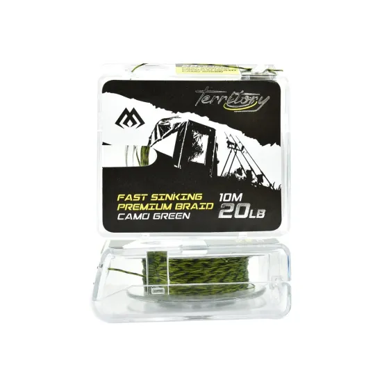 Plecionka przyponowa, karpiowa Mikado Fast Sinking Premium Braid 20lbs/10m zielona