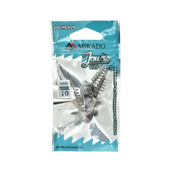 Główka jigowa z wkrętem Mikado Jaws 10g 3 sztuki