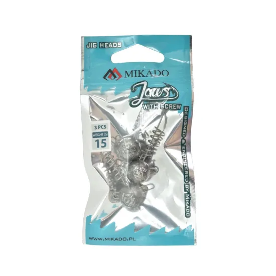 Główka jigowa z wkrętem Mikado Jaws 15g 3 sztuki