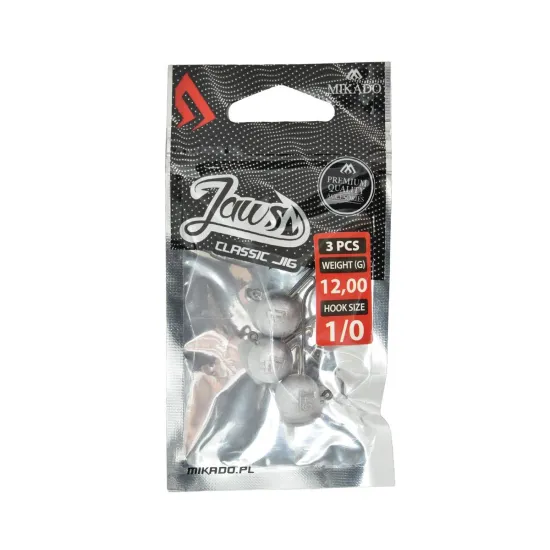 Główka jigowa spinningowa Mikado Jaws Classic rozmiar 1/0 12g 3 sztuki