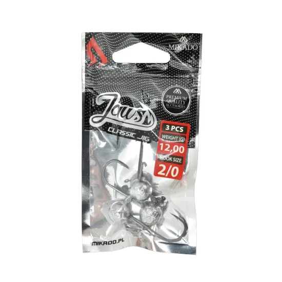 Główka jigowa spinningowa Mikado Jaws Classic rozmiar 2/0 12g 3 sztuki