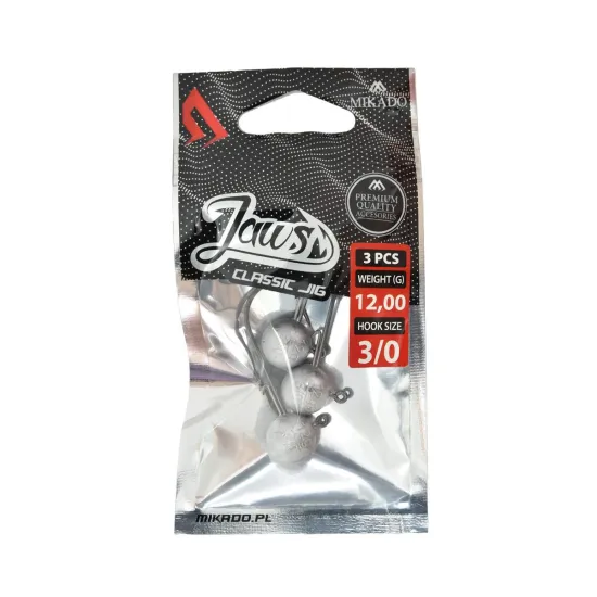 Główka jigowa spinningowa Mikado Jaws Classic rozmiar 3/0 12g 3 sztuki