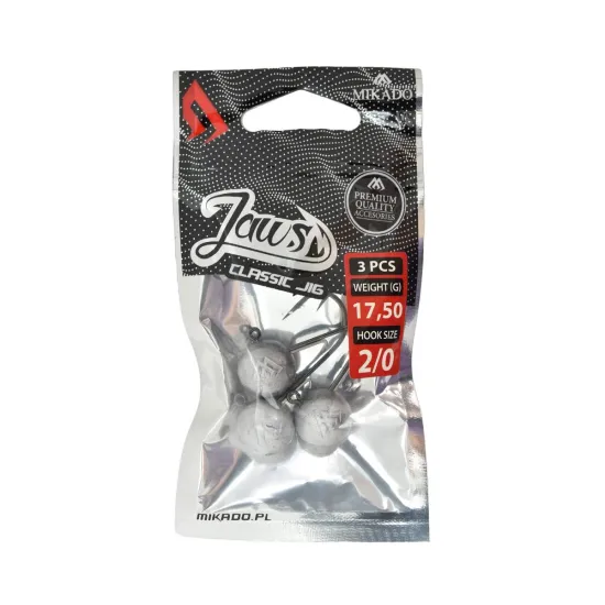 Główka jigowa spinningowa Mikado Jaws Classic rozmiar 2/0 17,5g 3 sztuki