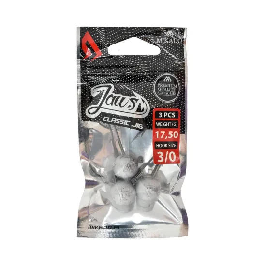 Główka jigowa spinningowa Mikado Jaws Classic rozmiar 3/0 17,5g 3 sztuki
