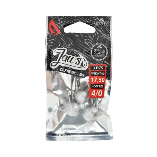 Główka jigowa spinningowa Mikado Jaws Classic rozmiar 4/0 17,5g 3 sztuki