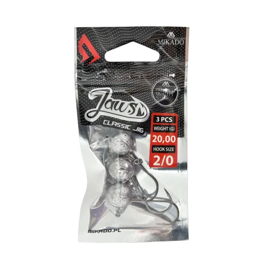 Główka jigowa spinningowa Mikado Jaws Classic rozmiar 2/0 20g 3 sztuki
