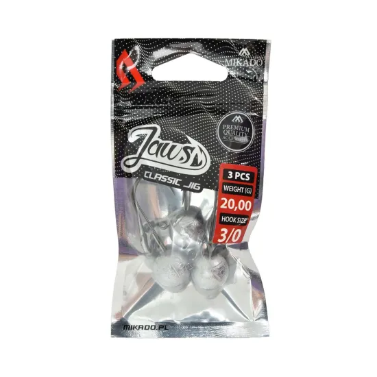 Główka jigowa spinningowa Mikado Jaws Classic rozmiar 3/0 20g 3 sztuki