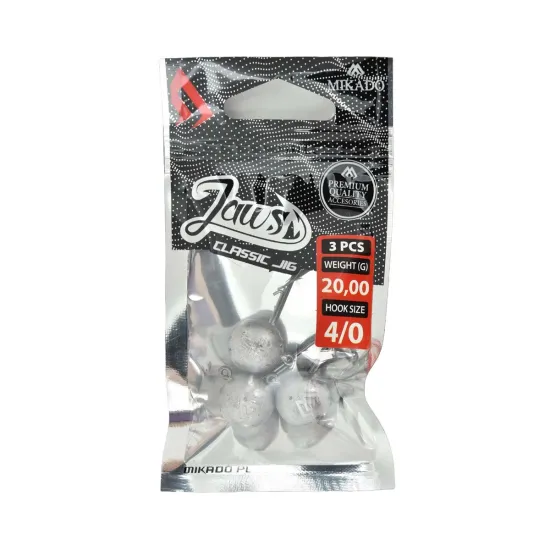 Główka jigowa spinningowa Mikado Jaws Classic rozmiar 4/0 20g 3 sztuki