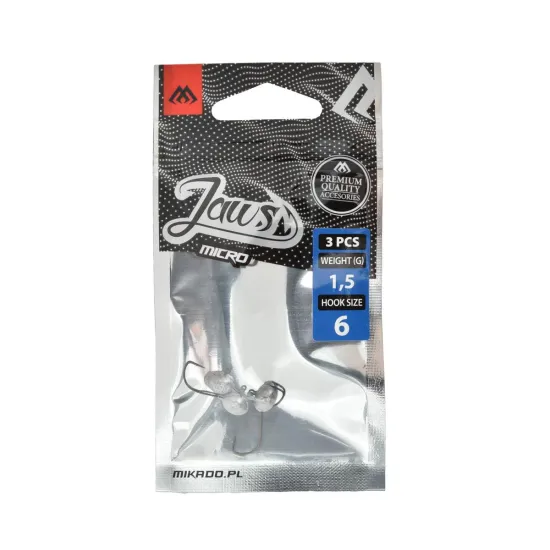 Główka jigowa Mikado Jaws Micro 1,5g rozmiar 6 3 sztuki