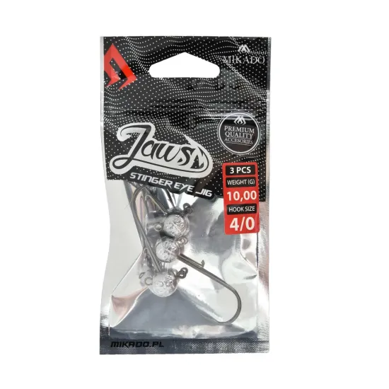 Główka jigowa Mikado Jaws Stinger Eye 10g 4/0 3 sztuki