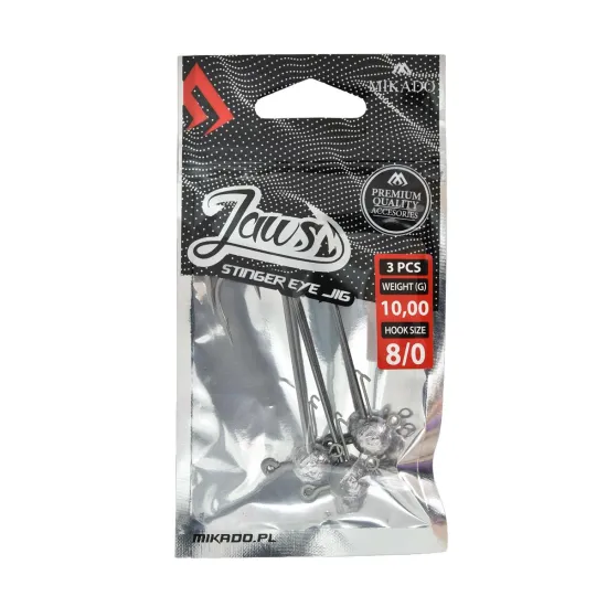 Główka jigowa Mikado Jaws Stinger Eye 10g 8/0 3 sztuki