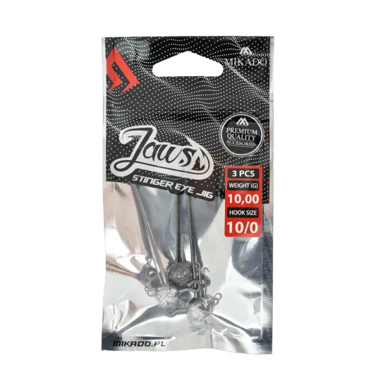 Główka jigowa Mikado Jaws Stinger Eye 10g 10/0 3 sztuki