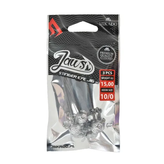 Główka jigowa Mikado Jaws Stinger Eye 15g 10/0 3 sztuki
