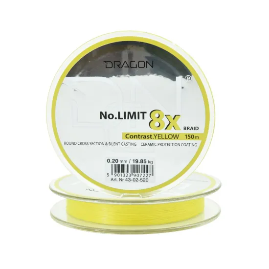 Plecionka spinningowa Dragon No Limit 8X-Braid 0.20mm 150m contrast yellow