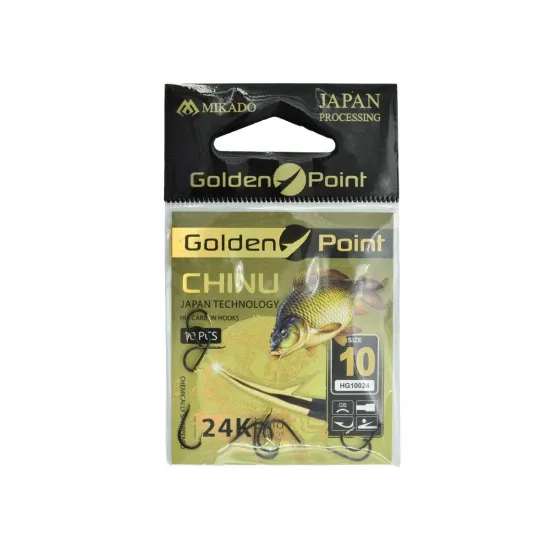 Haczyki spławikowe, feederowe Mikado Golden Point Chinu rozmiar 10 10 sztuk