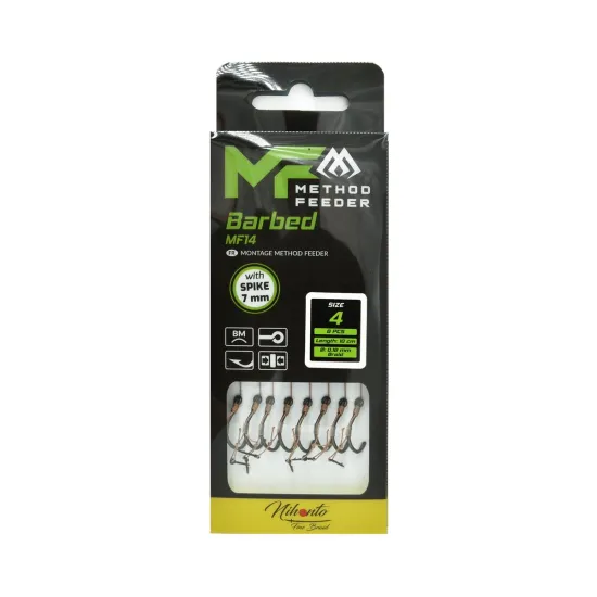 Haczyki z przyponem (z plecionki) Mikado Method Feeder z igłą rozmiar 4 8 sztuk
