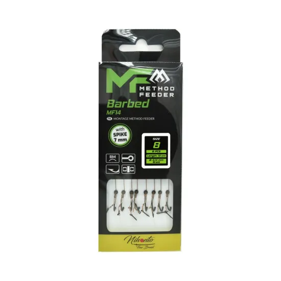 Haczyki z przyponem (z plecionki) Mikado Method Feeder z igłą rozmiar 8 8 sztuk
