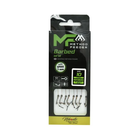 Haczyki z przyponem (z plecionki) Mikado Method Feeder z igłą rozmiar 10 8 sztuk