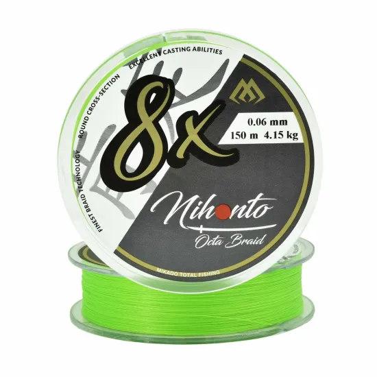 Plecionka spinningowa Mikado Nihonto Octa Braid 0.06mm 150m żółta fluo