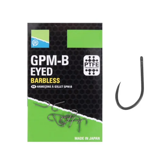 Haczyki bezzadziorowe Preston GPM-B Eyed Barbless rozmiar 12 10 sztuk