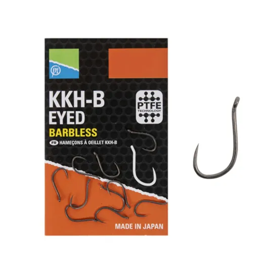Haczyki bezzadziorowe Preston KKH-B Eyed Barbless rozmiar 18 10 sztuk