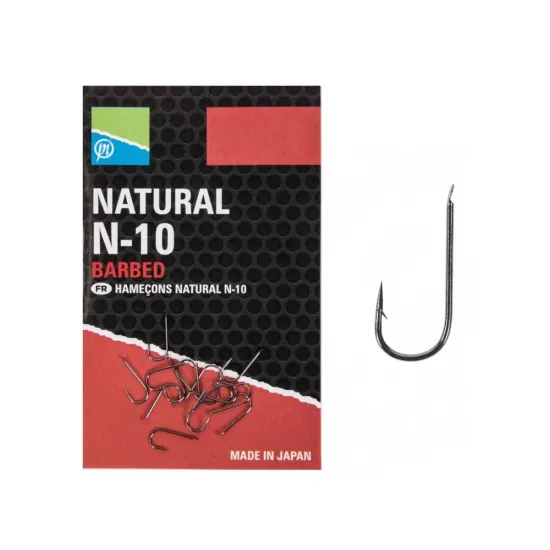 Haczyki z zadziorem Preston Natural N-10 rozmiar 12 10 sztuk