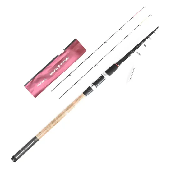 Wędka feeder, teleskopowa Daiwa Black Widow Tele Feeder 3.00m -80g-123307
